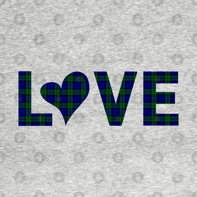 Love Heart Scottish Tartan Blue and Green Plaid by tnts